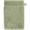 Möve Loft - Guanto da bagno con bordura in ciniglia, 20 x 15 cm, 100% cotone (Spinair), in tinta unita, colore verde muschio