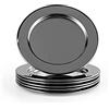 ECHTWERK Set di sottobicchieri in acciaio inox, sottobicchieri, portabicchieri, sottobicchieri rotondi per vetro, tazze, vasi, candele, antigraffio, Ø circa 8 cm, edizione nera, 6 pezzi