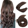 Hotlulana Extension Capelli Veri Biadesivo Balayage Castano Cioccolato Con Marrone Scuro Rossiccio (#4/4/33) 24 Pollici 40pcs 60cm 100g Invisible Biadesive