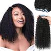 HotLulana Extension Adesive Capelli Veri Kinky Curly 60pcs 90g 12Pollici(30cm) Tape in Extension Natua Nero Nastro Biadesivo Remy Naturali al 100% Skin Weft Wavy Extension Capelli Veri. Biadesivo(1B#)
