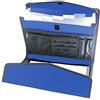 Alevar Cartella Portadocumenti a Soffietto A4 con Portablocco, Classificatore a Fisarmonica Espandibile da 6 Tasche con Targhette Indice, Scomparti Porta Oggetti, Chiusura a Strappo, Finitura Metal Blu