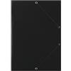 OFFICER PRODUCTS DONAU FEP01G - Cartellina portadocumenti A4, in cartone resistente, con 2 elastici in gomma, confezione da 50 pezzi, colore: nero, ideale per l'ufficio e la scuola, punto verde