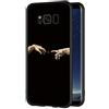 ZhuoFan Cover Samsung Galaxy S8, Custodia Cover Silicone Nero con Disegni Ultra Slim TPU Morbido Antiurto 3D Cartoon Bumper Case Protettiva per Samsung Galaxy S8 Smartphone (Mano)