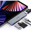 GIISSMO hub USB C con HDMI 4K, USB-C PD, USB-A, lettore di schede SD/TF, jack audio da 3,5 mm, accessori MacBook, compatibile con MacBook e altri dispositivi di tipo c