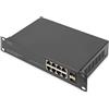 DIGITUS Switch di rete Gigabit Ethernet - 10 pollici - 8 porte RJ45 - 2 Uplink SFP - Non gestito - Backplane 20 Gbps - Auto MDI/MDI-X - Nero