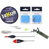 Sbirulino® Kit per Pesca Trota Lago Tremarella Modello Novis Completo di Bombarda, Galleggianti, Filo, Vetrini trota, Girelle triple, Piombi, Stopper e Ami.