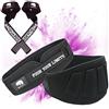BBGuards Cintura powerlifting e cinghie sollevamento pesi per migliorare le tue prestazioni. Pack di straps palestra e cintura sollevamento pesi. Cintura palestra per uomo e donna e strappi palestra (L)