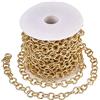 FASHEWELRY Catena a maglia rolò, 10 m/rotolo, in alluminio con placcatura in vero oro 18 kt, 11,5 x 2 mm, color oro chiaro, non saldata, per choker, bracciali, collane e per la realizzazione di gioielli