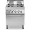 Ristosubito Cucina elettrica 4 piastre tonde MDLR Forno elettrico ventilato Modello F7070CFE