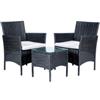 EuroGarden SET DA ESTERNO EURO GARDEN LIPSIA IN RATTAN CON CUSCINI COLORE GRIGIO, 2 SEDUTE E TAVOLINO