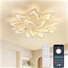 KAUCQI Plafoniera Led Soffitto, Lampadario Soggiorno 100CM-84W , Plafoniera Soggiorno Petalo Plafoniera con Telecomando Dimmerabile 3000-6000K, Plafoniera Salotto Lampada Salone Luci di Fiore