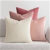 MIULEE Federe per Cuscini Morbide Fodere per Cuscino Decorativi Quadrati Primaverile Morbide Copricuscini in Velluto a Coste a Righe Confezione da 4 per Casa Divano Camera da Letto 45x45 cm Rosa