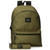 Pepe Jeans Aris Zaino per Laptop 15,6 Pollici - Doppio Scomparto, 31 x 44 x 17,5 cm, Poliestere - Kaki, Taglia Unica - Con Astuccio