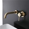 Kelelife Rubinetto Bagno Lavabo Miscelatore Muro, Oro Spazzolato