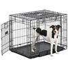 MidWest Homes for Pets Medium Ovation, gabbia a doppia porta 76 cm pieghevole in metallo per cani, porta laterale "Up & Away", design salvaspazio