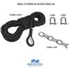 Inox Nautica CIMA PER ANCORA Ømm 10 x 30mt CON CATENA E GRILLO INOX NERA TRECCIA CORDA