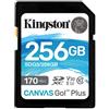 Kingston Technology Scheda SDXC Canvas Go Plus 170R C10 UHS-I U3 V30 da 256GB