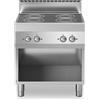 Ristosubito Cucina elettrica a infrarossi 4 zone MDLR Armadio aperto Modello F7080PVEA Dim. cm L.80 P.70 H.85