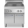 Ristosubito Cucina elettrica a infrarossi 4 zone MDLR Armadio con porte Modello F7080PVEP Dim. cm L.80 P.70 H.85