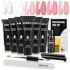 AIMEILI Kit Ricostruzione Unghie Gel, Clear Nudo Pink Acrigel per Unghie Bianco Passione Unghie Kit Rosa Builder Nail Gel Extension Set Trasparente Acrilico per Unghie Kit 13, 6X15ML