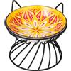 AHX Ciotole per Gatti Rialzate Ceramica - Ciotola Gatto con Supporto Antiscivolo - Ciotoline per Gatti Antivomito - Scodella Gatto - Scodelle Gatti Colorate - Piattini Gatti - Piatto Cibo Gatto - 250 ml