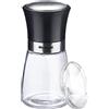 Westmark Spargispezie con coperchio aromatico, motivo forato, capacità 190 ml, vetro/acciaio inossidabile/plastica, Blacky, trasparente/nero/argento, 63502260