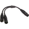 Roland Cavo di interconnessione Splitter/Y Black Series —da XLR femmina a due XLR maschio, 15 cm / 6" - RCC-YC-XF2XM
