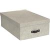 Bigso Box of Sweden Scatole con coperchio per oggetti vari - Scatole portaoggetti cartone per camera, bagno e ufficio - Scatole organizer impilabili in fibra di legno e carta - Set da 3 - beige