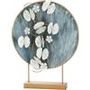 Casablanca modernes Design Casablanca - Scultura moderna con fiori, in metallo, decorazione soggiorno, colore: oro, blu, bianco, altezza 65 cm
