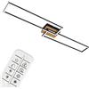 BRILONER - Plafoniera LED Soffitto, lampada led da soffitto dimmerabile con telecomando, Lampadario led, Lampadario camera da letto, luce notturna, timer, legno-nero, 1100 x 248 x 85mm