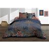 Le linge de Jules ‎220 x 240 - Maupiti - Copripiumino in cotone con 2 federe, multicolore, 220 x 240 cm, colore: Viola