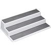 Copco Basics Portaspezie a 3 Ripiani per Armadio Interno, Organizzatore Antiscivolo per Ripiani da Cucina, 38 x 22,5 x 8,5cm, Bianco/Grigio