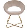 Sedute TP 84 poltrona in velluto tortora con gambe oro