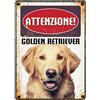 Plenty Gifts Insegna di metallo golden retriever