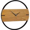 Relaxdays Orologio da Parete Design Minimal, Analogico, per Cucina, Soggiorno e Ufficio, da Interno, Ø30cm, Marrone/Nero, Metallo, Pannelli MDF, Effetto Legno, 1 pz