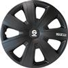 Sparco Spc1696Bk Set Copricerchi 4 Pezzi Roma 16 Pollici Nero