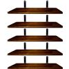 Mardili Mensole in legno da parete, set di 5 mensole rustiche (marrone scuro), 42 x 15 x 1,5 cm