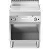 Ristosubito Fry trop gas Piastra 2/3 liscia 1/3 rigata cromata MDLR Armadio aperto Modello F7070FTGCLRA