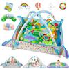 Dr.Rapeti Tappeto da Gioco con Arco, Palestrina Neonato Multifunzione, Palestrina Bambini, Tappeto Gioco Bambino con Arco Gioco, Giocattoli Rimovibili, Specchio, libro di stoffa e palla