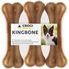 Croci King Bone - Ossa per cani, Snack premio masticativo per cani in pelle bovina naturale, dental stick per la pulizia dei denti, 10 cm - 3 pz