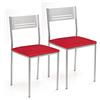 ASTIMESA SCSIRO Sedia da Cucina, Struttura in Metallo, Rosso, Altura de asiento 45 cms