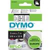 DYMO D1 etichette originali | stampa nera su trasparente | 9 mm x 7 m | autoadesive | per etichettatrice di etichette LabelManager