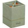 RHODIA 194531C - Portamatite verde germoglio - 8 x 8 x 11 cm - Cuciture sellaio arancioni - Esterno simil cuoio-Collezione Home Office Rhodiarama - Organizzazione per ufficio e Archiviazione di design