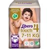 Libero, Pannolini Touch Open per Bambini, 240 Pannolini Taglia 5 per Bambini da 10-14 Kg, 6 Confezioni da 40 Pannolini Monouso