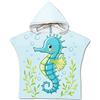 Chickwin Asciugamano Poncho Bambino, Cartone Animato Poncho Mare Bambino Telo Mare con Cappuccio Super Assorbente Asciugatura Rapida da Bagno Accappatoio Poncho per Bambini 2-8 anni