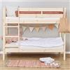 Hoppekids Letto a castello per Bambini ECO Comfort Naturale | 70x160 + Dogde del letto | Etichetta ecologica nordica | Pino massiccio dall'UE