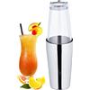 Relaxdays Shaker da Cocktail, Boston Mixer da Barista, 2 Parti, 400 e 600 ml, Acciaio Inox e Vetro, Argento Trasparente, 6 x 8,7 cm