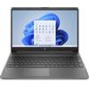HP Laptop 15s-fq2120nl Notebook, Intel Core i3-1115G4, RAM 8GB DDR4, SSD 128GB, Intel UHD Graphics, Display 15.6" HD Ready, Antiriflesso, Wi-Fi, Lettore SD, Webcam HD, Windows 11 Modalità S, Grigio