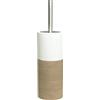 Sealskin Doppio scopino da Toilette con Supporto, Porcellana, Sabbia, 10.1 x 10.1 x 38.3 cm