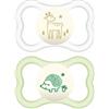 Mam Air Night Succhietto 6+ mesi in silicone luminoso colore neutro 2 pezzi